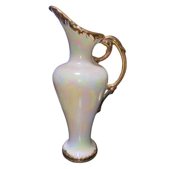 Vintage Lustre Line Pitcher With Gold Accents By Cathy - Picture 3 of 14